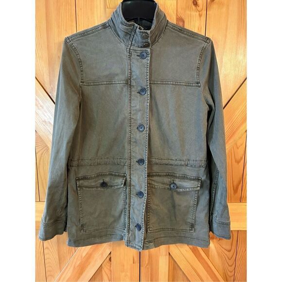 Lucky Brand Size Small Olive Green Utility Cargo Jacket Military Lyocell (0719) - Picture 1 of 8